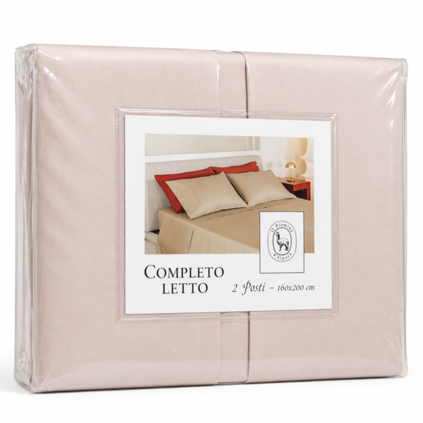 COMPLETO LENZUOLA IN PURO COTONE – ROSA CIPRIA